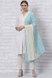 Turquoise Cotton Dupatta image number 0